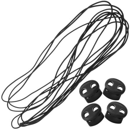 Gogogmee 1 Satz Kordelzugschnalle cable clip cable clamp Kordelhalter kabelklemmen kabelclips Schlüsselband Kordelverschluss mit Federverschluss verstellbare Kordelschnalle Plastik Black
