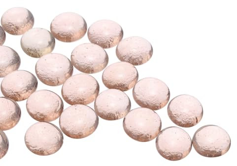 sourcing map Glass Beads, Flat Glass Gemstone Pink 0.22lbs (0.47-0.87) Glass Marbles Pebbles for Vase Fillers Aquarium Decor DIY Craft