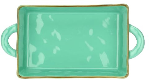 Thun Rose&Tulipani - Teglia Verde in gres, 29x6cm, profondità 15 cm, collezione Concerto