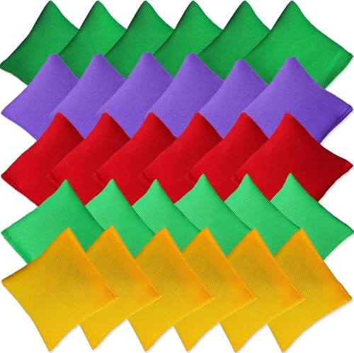Bean Bags Tczecoo 30 unidades de pufs de nailon, bolsas de asiento de cornhole, juego de lanzamiento, Beanbags para niños, para divertirse, deportes, fiestas, juegos familiares, carnaval, 10 x 10 cm