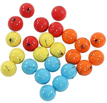 SPYMINNPOO B155 Golfball-Set, 42 mm, Gummi, bunt, für drinnen und draußen, für Schwungübungen, für Damen und Herren, Einsteiger, 24-teilig