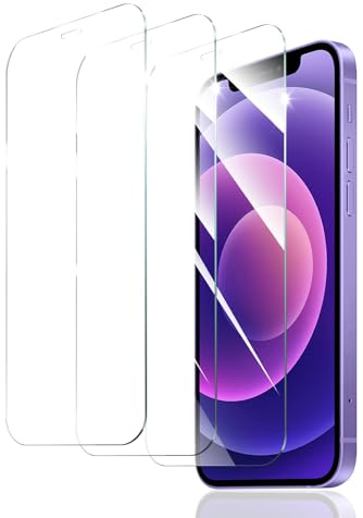 3 Stück Schutzfolie für iPhone 12/12 Pro, Panzer Schutz Glas Folie Displayschutz, gehärtete Glasfolie, Panzerfolie Schutzglas, 9H Härte Displayschutzfolie, HD Klar, Anti- Kratzer, Bläschenfrei
