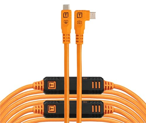 TetherPro Optima 10 Gbps Gen 2 USB-C, 9,4 m (31 tum), rak till höger | Orange med hög synlighet | TetherBoost Signal-teknik | Omedelbar kameraigenkänning | 10 Gbps snabb dataöverföring