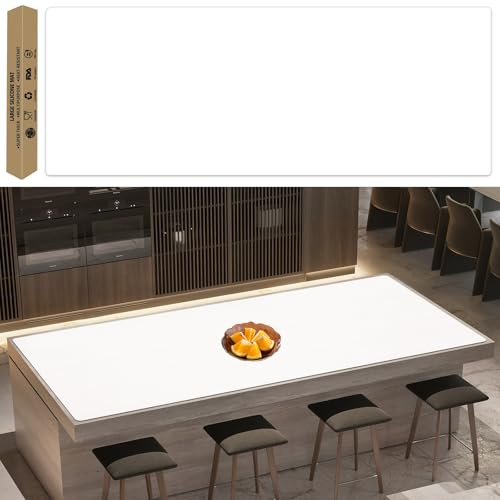 Super Large Silicone Mat, 120x24(305cmx60cm) Silicone Mats for Kitchen Counter, Non-slip Heat Resistant Mat,Thicken Kitchen Counter Mat, Waterproof Countertop Protector for Craft (Semitransparent)
