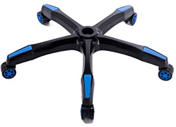 Gaming Chair Base Replacement Nylon Legs Blue Chair Base with Wheels Durable and Stylish Replacement Parts for Gaming Chairs