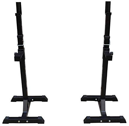 CAFIEDR Squat Rack - Verstellbarer Squat-Ständer, Langhantel-Freihanddrückbank, Krafthantelbank-Unterstützung für Langhantel, Heimfitness, mit Multipositions-Spotter, mit Gummifüßen, die stoppen