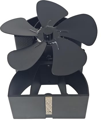 Soluzione di riscaldamento interno Ventola a 5 pale attivata dal calore in alluminio per stufe a legna per stufe a legna Migliora la distribuzione del calore Termoelettrico Stufa Fan