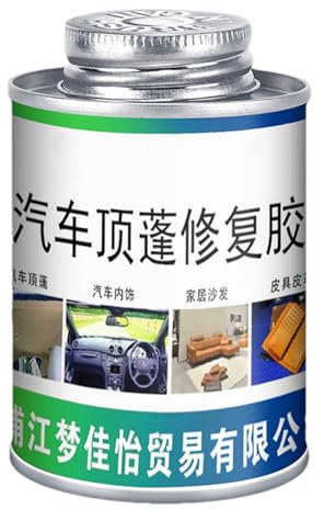 GUE AUTOFICATO CHE AUTO - Adesivo Per La Riparazione Del Tessuto | GUE HEADLINER INTERNI 100ML | Riparazione Del Tetto Automobilistico Con Pennello, Adesivo In Pelle PU, Colla Forte Da Tappezzeria Per