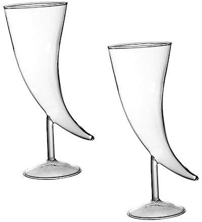 VALICLUD Copas de Cóctel de Vidrio Diseño Elegante Forma de Cuerno Juego de 2 Prácticas y Decorativas para Hotel y Hogar