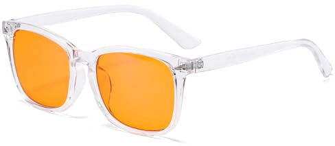 Long Keeper Lunettes Conduite de Nuit pour Homme Femme Lunettes de Soleil Rétro à Lentille Orange Lunettes Vision Nocturne pour la Pêche Sports Cyclisme (Vision Nocturne Transparente)