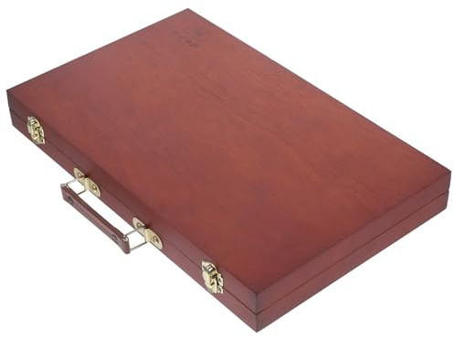 Hemobllo Coffret de Rangement en Bois pour Pigments et Crayons Boîte à Peinture de Style Européen Légère Poignée Résistant, pour Artistes et Usage en Extérieur