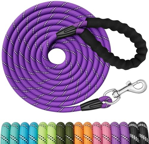 X XBEN Training Leads for Dogs, 10M Strong Rope Long line Dog Lead Leash with Soft Padded Handle and Heavy Duty Hook, Reflective Recall Training Leads for Large Medium Small Dog