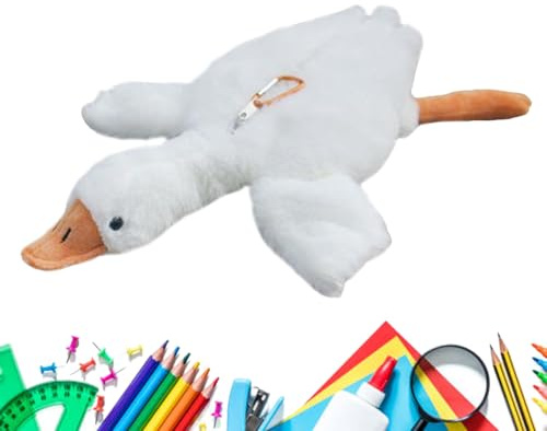 Trousse à crayons en forme de canard, grande capacité, trousse à crayons, sac de rangement en peluche, porte-stylos, fournitures de papeterie pour étudiants, maquillage, bureau, maison, salle de