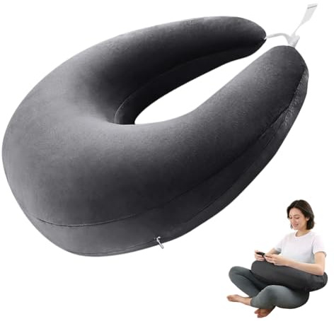 Tutamaz Cuscino ergonomico Crealis, cuscino di supporto all'uncinetto, cuscino da gioco, ergonomico, leggero, portatile, allevia la tensione (grigio scuro)