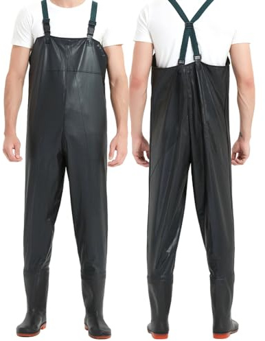 Ejoyous PVC-Anti-Rutsch-Wathose Zum Angeln, wasserdichte Wathose mit Stiefeln für Männer und Frauen, Ideal Zum Angeln und Jagen (44)
