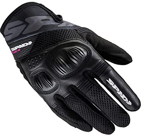 SPIDI, Flash-R Evo Lady, Guanti Moto per Donna, Protettivi e Resistenti, Guanti Moto Estivi Impermeabili e Antiscivolo, con Touchscreen Capacitivo, Peso Medio 0, 1 kg, Colore Nero, Taglia XL