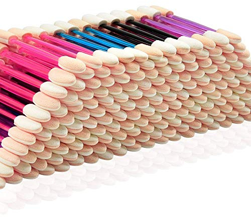 Eyeshadow Applicators, MORGLES 200 PCS Disposable Sponge Eye Brushs (Multicolored)
