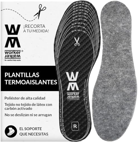 Semelles Worker Walker Farmer Pour Bottes de Chaussures de Travail, Inserts Isolants Pour Adultes, 1 Paire D'inserts Professionnels Coupés à la Taille en Charbon Actif