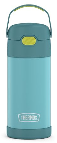 THERMOS FUNTAINER 12 Ounce Stainless Steel Kids Bottle, Blue/Green