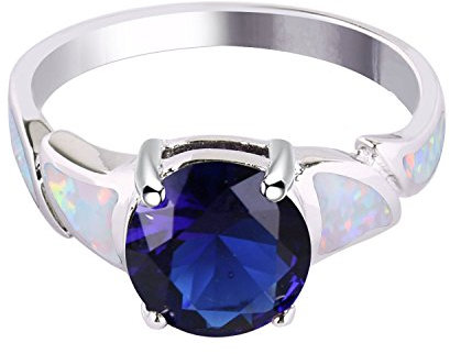 KELITCH 925 Sterling Silber Kristall Ringe Handgefertigt Opal Ringe Freundschaft Charme Ringe Zum Mädchen Frau