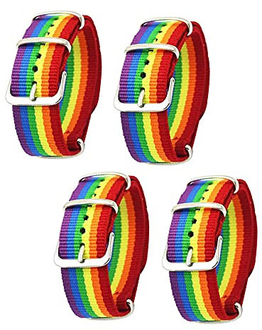 Weyying 4 Stück Homosexuell Armbänder, Regenbogen Armbänder, Lesben Regenbogen Armband, Stolz Regenbogen Armbänder, für Männer, Frau, Paar, Parades Rainbow Festival