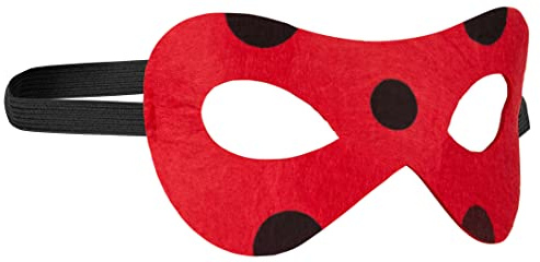 Balinco Marienkäfer Maske – Rot mit schwarzen Punkten, Käfer Augenmaske, Halbmaske, Unisex Kostüm Accessoire für Karneval, Fasching, Halloween