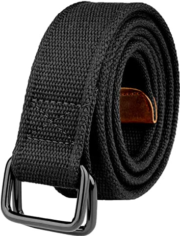 Drizzte Männer Gürtel Übergröße 100-190cm Komfortabel Stoffgürtel Schwarz Herrengürtel