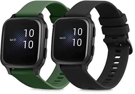 kwmobile Bracelet compatible avec Garmin Venu Sq Music/Sq bracelet - 2x bracelet de rechange en silicone pour fitness tracker