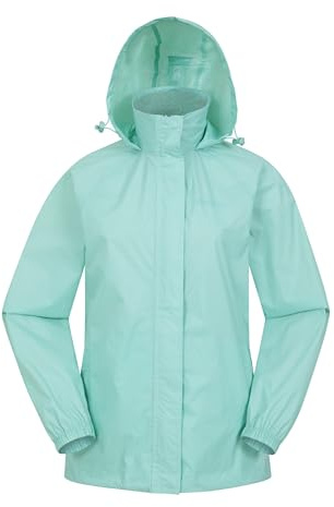 Mountain Warehouse Pakka Womens Waterproof Rain Jacket | Lightweight & Breathable Ladies Coat with Fully Taped Seams, Easy to Pack Packaway Hood & Stuff Bag, For Wet Weather, Walking