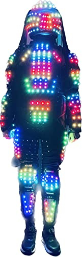 Earthradius Multi-Coloured Robot Stilts Walker Costume Led Robot Clothing for Bar, Nightclub,Halloween (3XL)