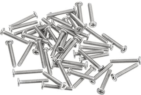 sourcing map M1.6-0.35 X 10 mm 100pcs Plat Rond Diriger Vis 304 Inoxydable Acier Phillips Conduire Machine Vis Matériel Attache pour Meubles Connexion