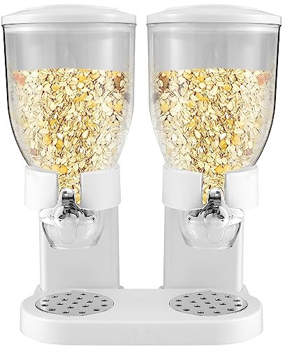 Deuson Dispenser a doppio distributore di cereali 2L Doppio Dispirante Disciabile Disper al dispenser di cereali Distriber di stoccaggio degli alimenti a perdita di perdita di perdita di alimenti faci