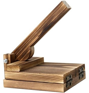 F Fityle Presse à Tortilla en Bois, Outil de Presse à boulettes, Outil de Presse à Tortilla de maïs pour tartes aux Fruits Portables pour Pique-Nique, carré