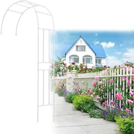 LIYI929GP Metall Rosenbogen Garten Halbbogen Rankhilfe, Hoch 240/270/300cm Wandbogen Rosenbogen Halbbogen, Kletterpflanzen Pflanzenstütze Gartenhalbbogen, Stabil Wetterfest Eingangstür Im Freien