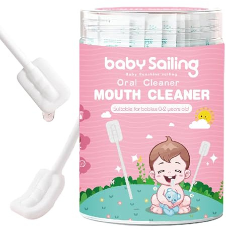 Limpiador bucal para bebés, limpiador bucal para bebés, 30 unidades limpiador lingual Skim Gaze, cepillo de dientes portátil, limpiador lingual, gasa magra, cepillo de dientes flexible para el cuidado