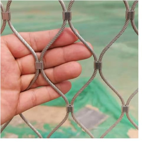ZHZHXR 304 Edelstahl-Seilgeflecht Kann in Größe, Sicherheitsnetz Kinder Schutznetz, Einfach zu Installierendes Geflügelkäfignetz(Color:11cm,Size:4x8m/13.12x26.24ft)