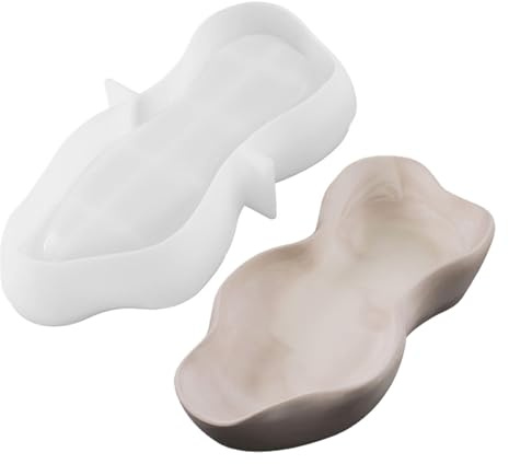 Silikonform – 12,7 cm Servierbrett-Form, antihaftbeschichtet, unregelmäßige Harz-Tablett-Form, ausgezeichnete Qualität, weiche Kerzenform, Süßigkeitentablett-Formen für Epoxidharz, Harzguss