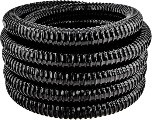 LONGRUNNEW 32 mm Schlauch Saugschlauch Spiral PVC Teichschlauch Einfache Installation und Verdeckung für Teiche, Wasserspiele, Gartenteiche Wasserfälle Filter und Mehr (Ø 32mm x 7,2Meter)
