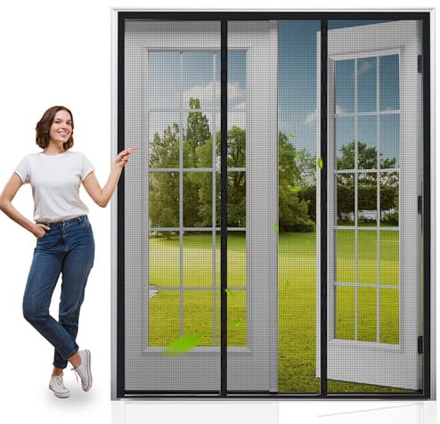 Fliegengitter Magnet Fenster Magnetvorhang Klebemontage Ohne Bohren 270x205cm Schwarz BalkontüR Vorhang AußEn Insektenschutzrollo füR Dachfenster