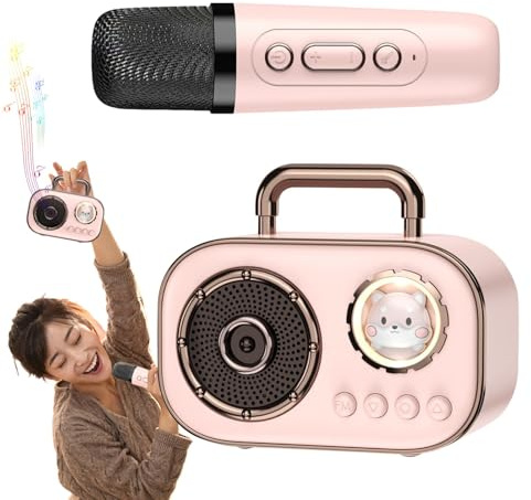 Machine de karaoké pour | Haut-Parleur sans Fil avec Microphone, Double Connexion Rechargeable, Fournitures Audio pour la Maison, la Salle à Manger, Les cafés, Les Restaurants