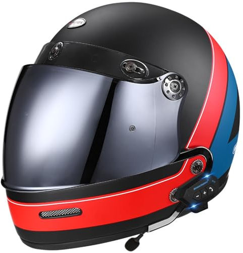 Bluetooth Modular Motorbike Helmet Full Face Flip Up Motorcycle Helmet,ECEDOT Approved,With Visor Built-in Speaker Headset Microphone,For Automatic Answering 38,M=57-58CM