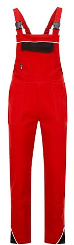 BWOLF Salopette de travail ARES 100 % coton pour homme - Noir/Rouge, XL