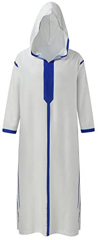 CCOOfhhc Frühling Und Sommer Arabische Herren Nachthemd Herren Lange Ärmel Dubai Robe Ethnisch Kaftan Männer Mekka Kleidung Knopf Hoch Thobe Islam Kleidung Lang Burka Mittelalter Araber Robe