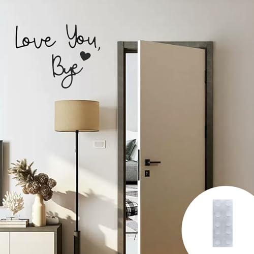 FunnAura Love You Bye Above Door Sign, Black Wooden Love You Bye Hallway Decor with Glue Stickers
