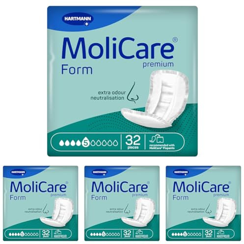Molicare Premium Form 5 Tropfen, für mittlere Inkontinenz: maximale Sicherheit, extra Auslaufschutz und Diskretion für Frauen und Männer, zu verwenden mit MoliCare Premium Fixpants, 32 Stück