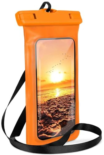 ONEFLOW Beach Bag für Xiaomi 15 Ultra wasserdichte Hülle mit Touch und Kamera Fenster, Unterwasser Handyhülle zum Reisen, Schwimmen mit Armband und Band zum Umhängen, Orange