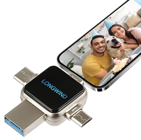 Photo Stick Flash Drive,LONGWIND 512GB USB 3.0 High Speed Thumb Drive,USB Memory Stick Portabl External Easy Backup Photo Storage for Phone/Android/PC/Laptop/Tablet (Gray)