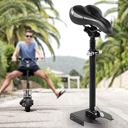 GEERYZHE Elektrischer Rollersitz, 100 Kg Traglager Verstellbarer Aluminiumlegierung Hoverboard Sitzbefestigung Scootersitz mit Sitzrohr und Ausstattung für M365 Scooter Schwarz