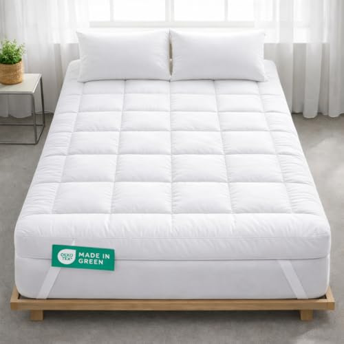 delka Luxury Mattress Toppers -Extra Thick Bed Topper for Back Pain Relief, Breathable & Hypoallergenic -Soft Quilted Cover, Deep Elastic Straps -Bed Topper UK (Small Double)