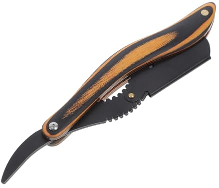 Beaupretty Professioneller Barbierrasierer mit Holzgriff Handrasierer und Rasiermesser aus Edelstahl Tragbar für Zuhause und Unterwegs